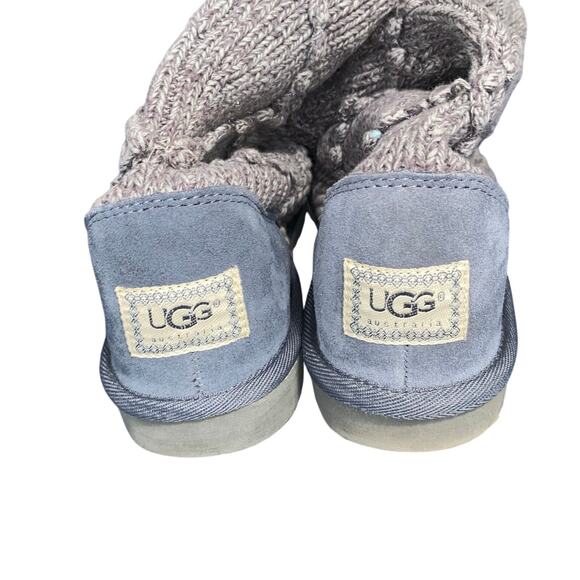 UGG Lattice Cardy Knit Boots Gray Women’s 10 Tall Slouch Winter Cozy Cottagecore - Picture 6 of 9